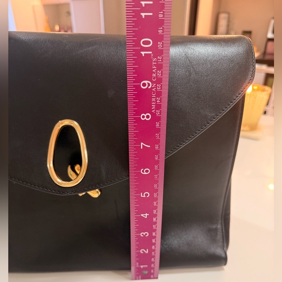 Giorgio Armani Black Leather Briefcase with Gold Accents - Picture 6 of 8